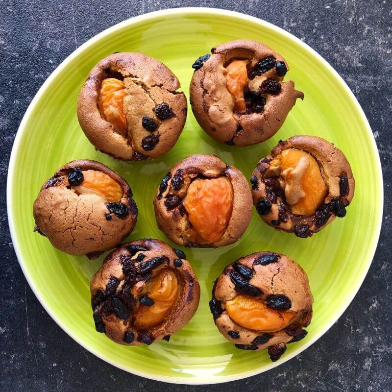 muffins d'abricots & farine de sarrasin & petit épautre
