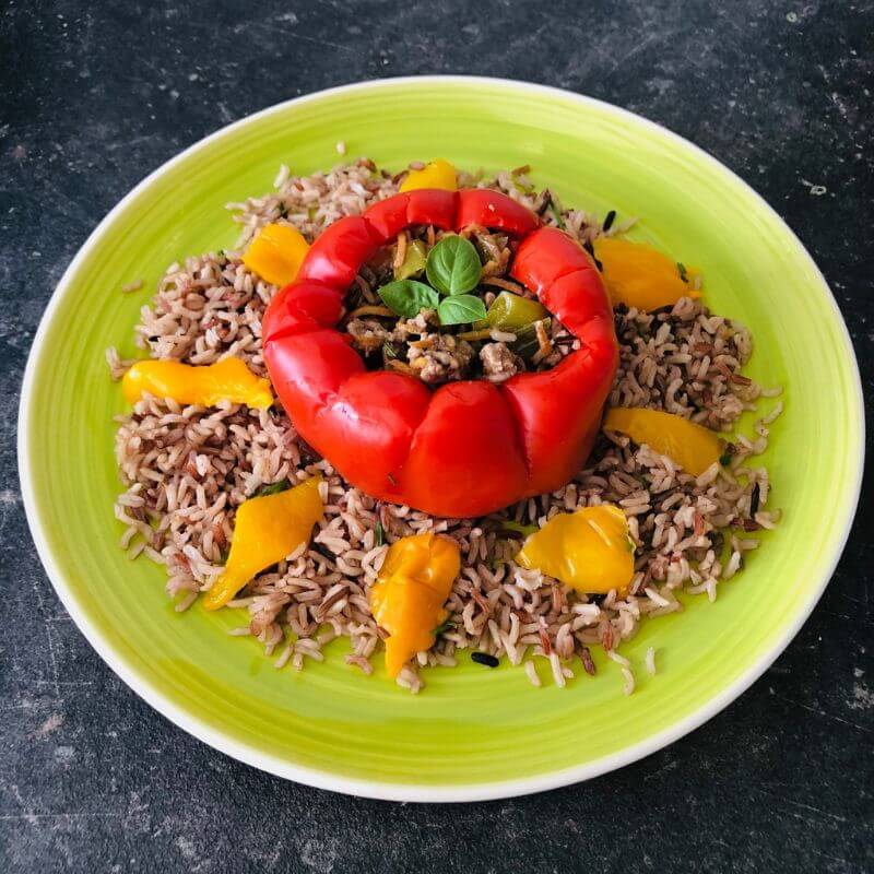 poivron farci aux lentilles